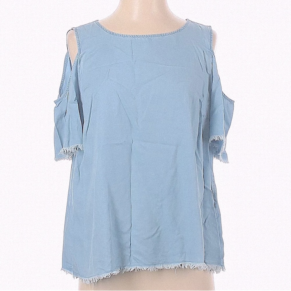 J. JILL 100% tencel open shoulder blouse